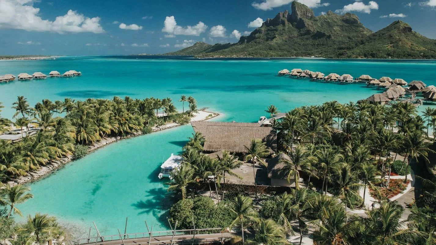 Four Seasons Resort Bora Bora with lagoon and mountain views
